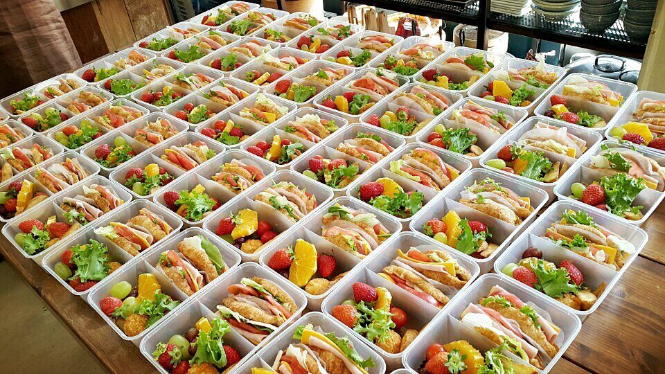 Production line of prepared meal boxes