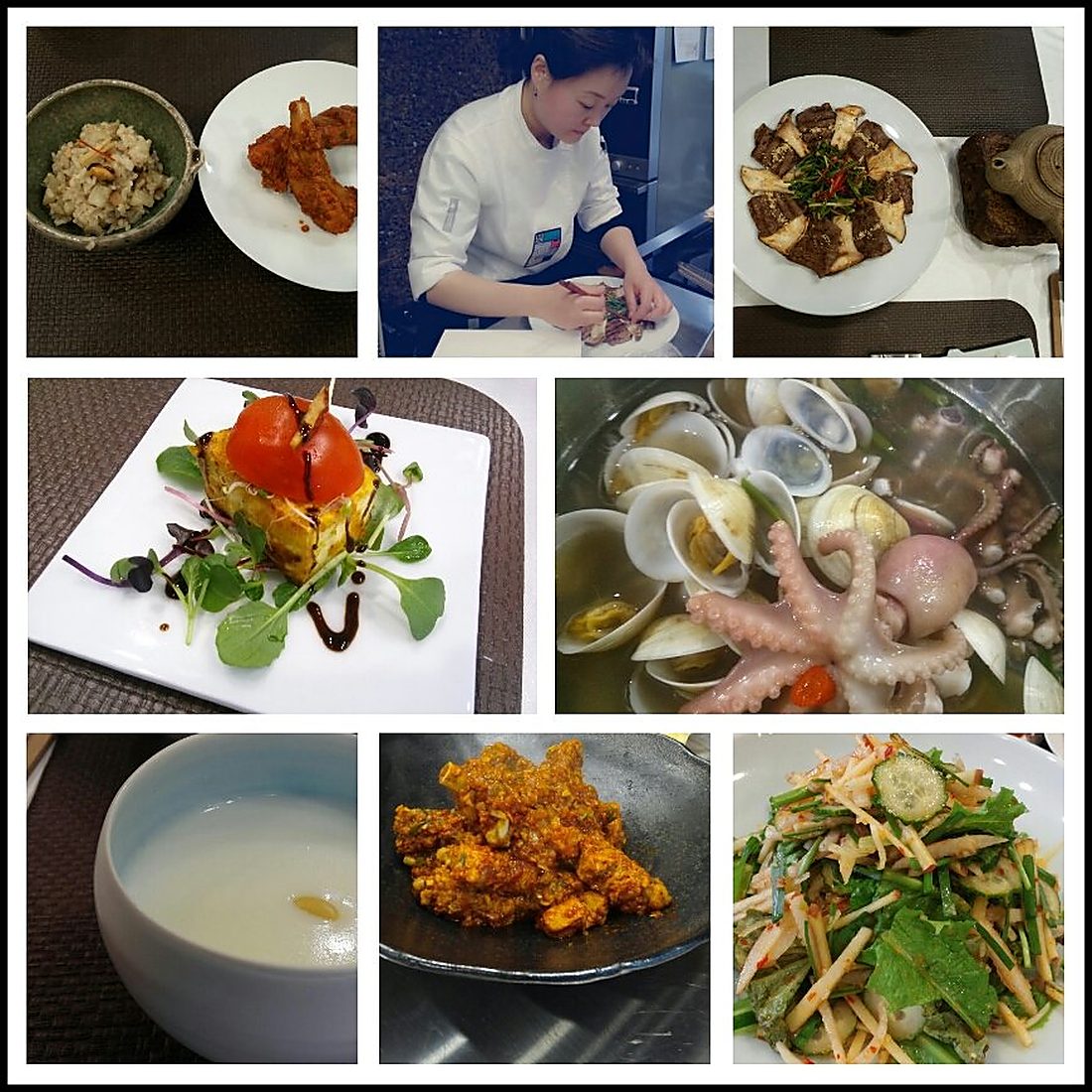 A set of plated Korean dishes photographed for a menu
